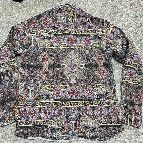 Au Noir Shirt Mens 6 Colorful Abstract Loud Paisley Flip Cuff Long Sleeve Button - Picture 5 of 6